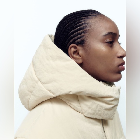 Zara Ecru Water Repellent Puffer Coat - Picture 11 of 16